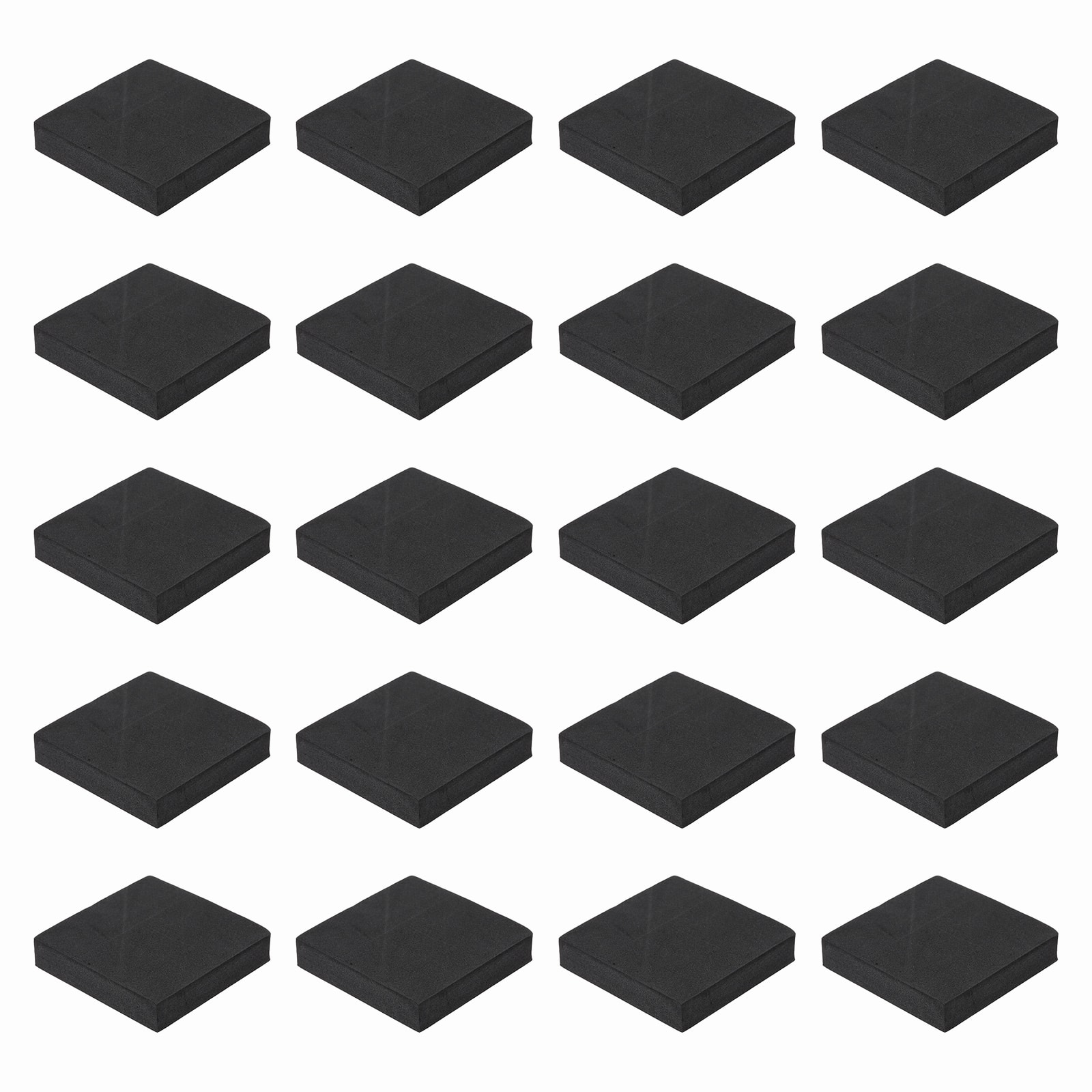 Unique Bargains - Single Sided Speaker Isolation Pads 70x70x15mm Square EVA Acoustic Foam Anti-Vibration Feet for Speaker Subwoofer, 32pcs - Black