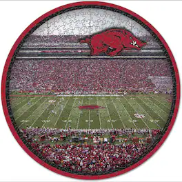 WinCraft - Arkansas Razorbacks Round 500-Piece Puzzle - Multicolor