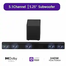 5.1 Channel | 5.25" Subwoofer | Dolby Atmos | ULTIMEA App | 340W Peak Power
