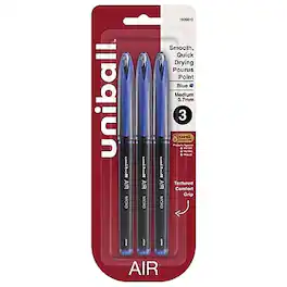 uni-ball - AIR Porous Point Pens, Medium Point, 0.7mm, Blue Ink, 3/Pack (1926810)