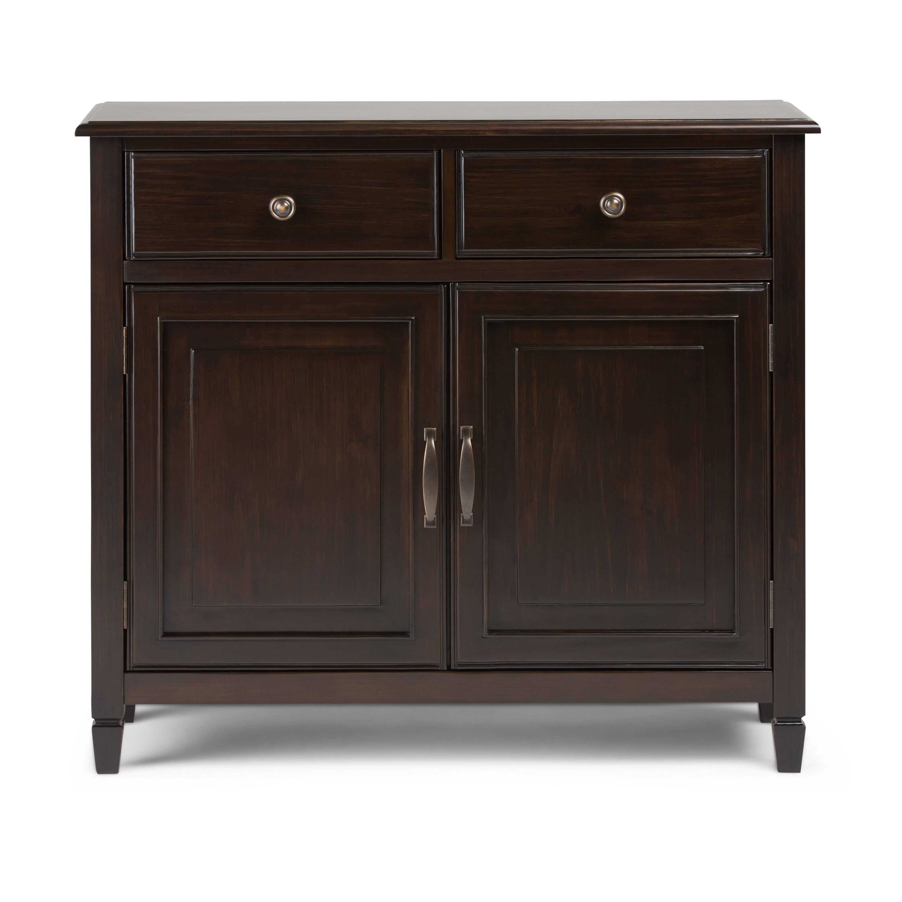 Alt View 4. Simpli Home - Connaught Solid Wood 42 inch Wide Storage Bench and 40 inch Wide Storage Cabinet in Dark Chestnut Brown - Dark Chestnut Brown.