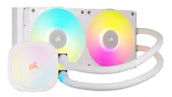 CORSAIR - iCUE LINK TITAN 240 RX Liquid CPU Cooler with RGB Lighting - White - Front_Zoom