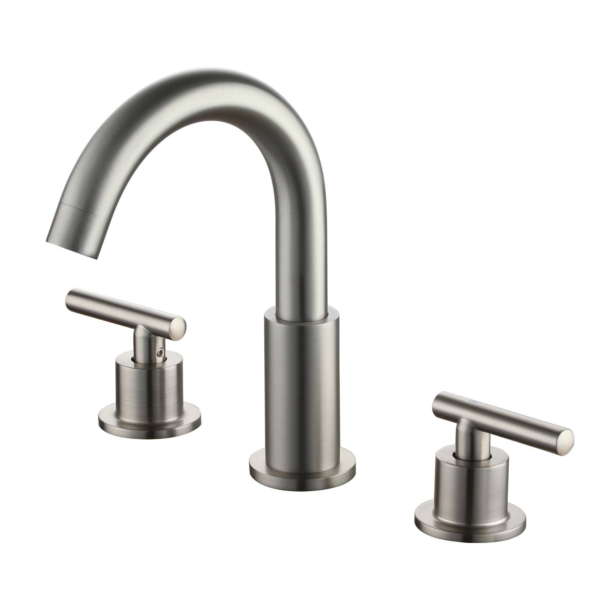 8 in. Widespread 2-Handle Mid-Arc Bathroom Faucet with Valve and cUPC Water Supply Lines price history on PriceWatchPro