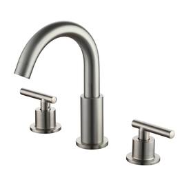 8 in. Widespread 2-Handle Mid-Arc Bathroom Faucet with Valve and cUPC Water Supply Lines