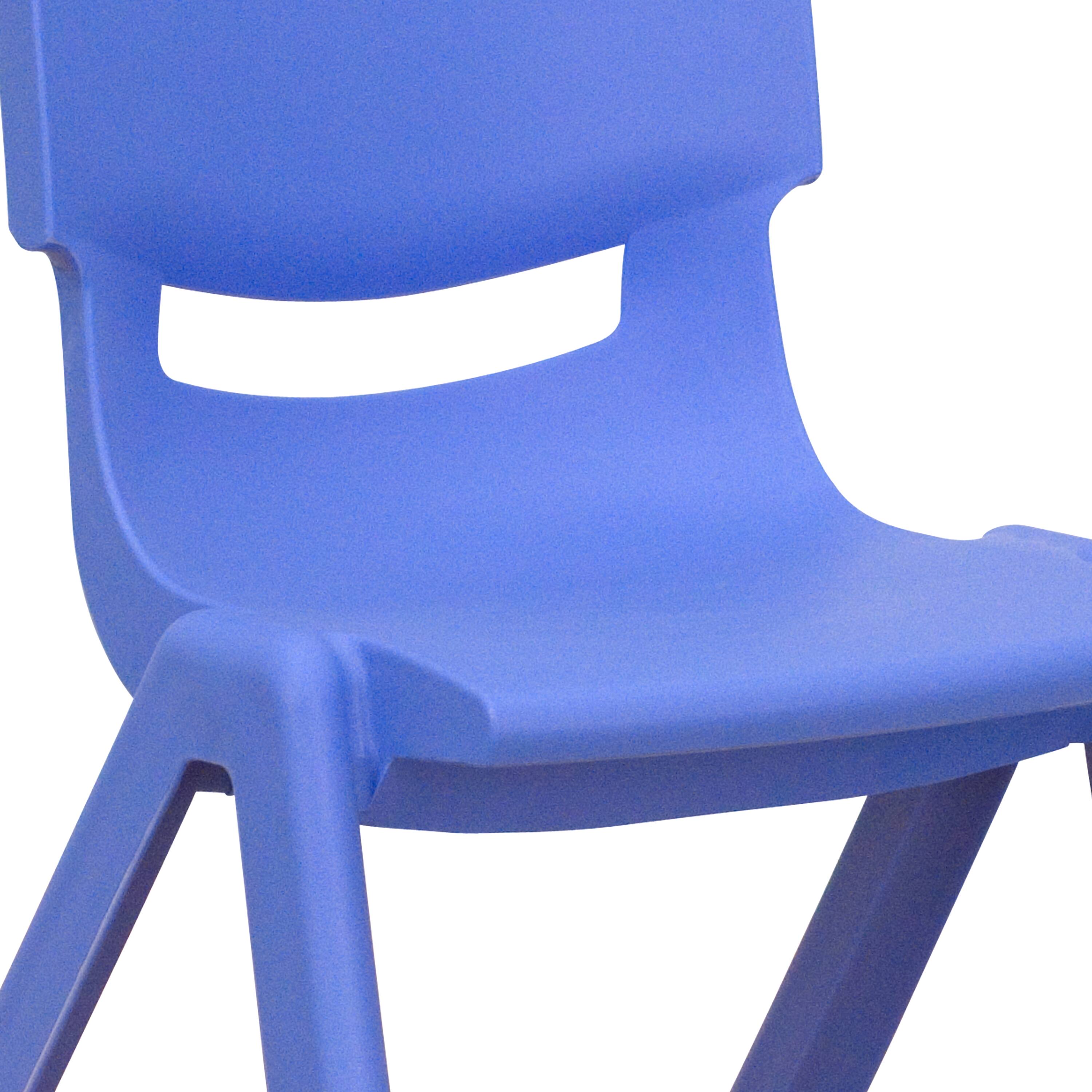 Alt View 9. Emma + Oliver - 4 Pack Plastic Stackable Pre-K/School Chairs with 10.5"H Seat - Blue.