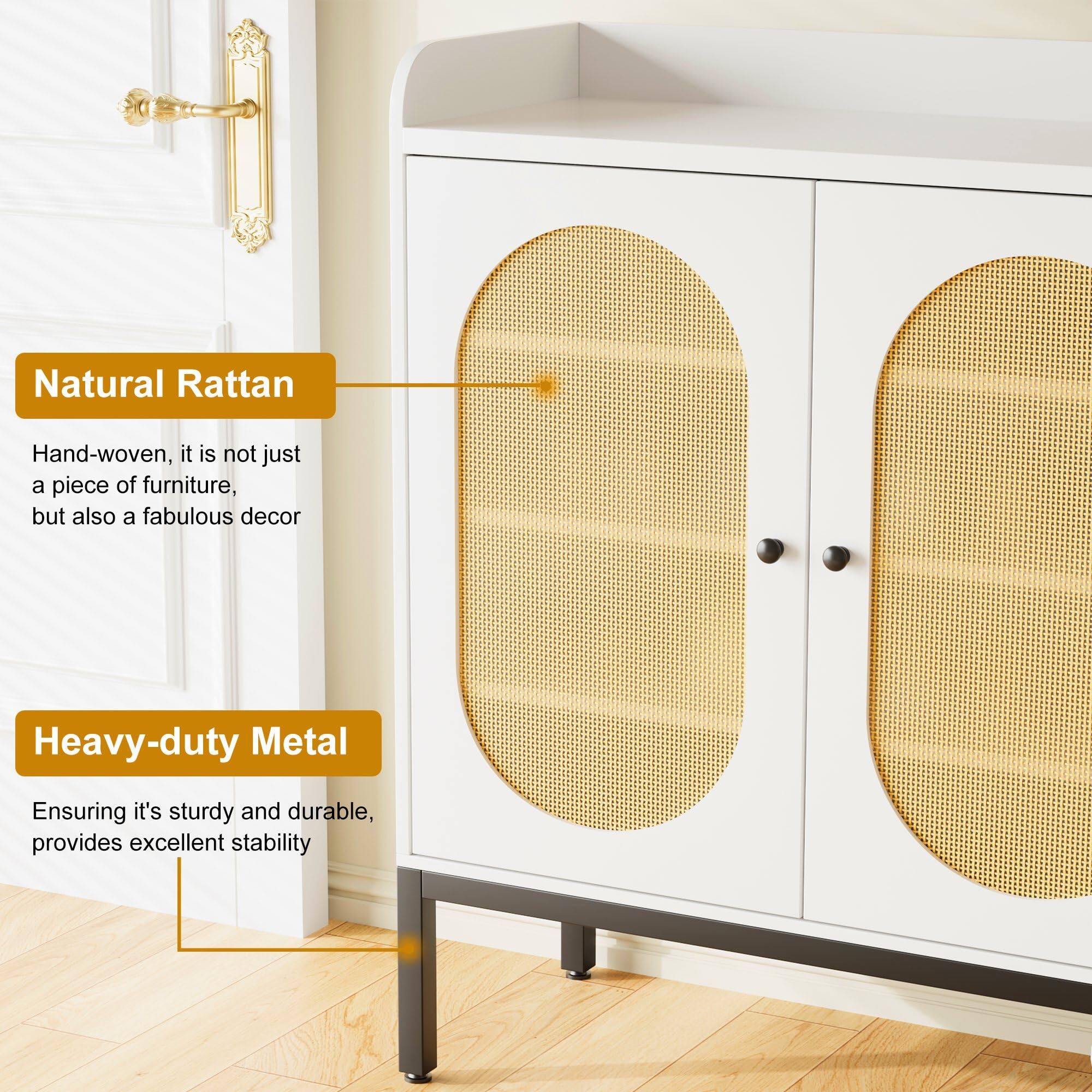 Natural Rattan  
Hand-woven, it is not just a piece of furniture, but also a fabulous decor  

Heavy-duty Metal  
Ensuring it's sturdy and durable, provides excellent stability