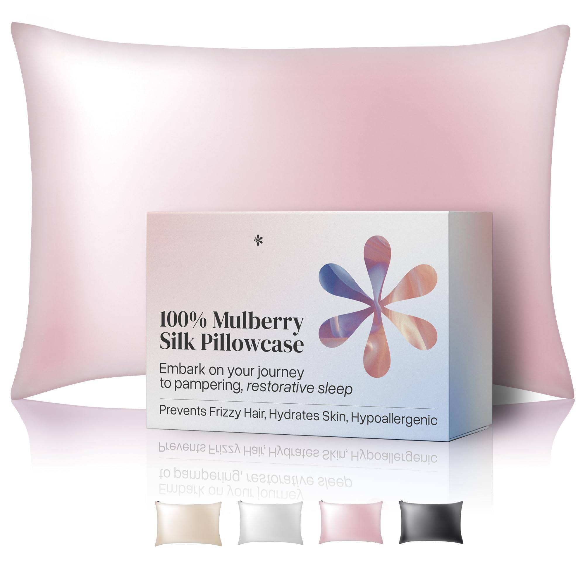 100% Mulberry Silk Pillowcase

Embark on your journey to pampering, restorative sleep

Prevents Frizzy Hair, Hydrates Skin, Hypoallergenic
