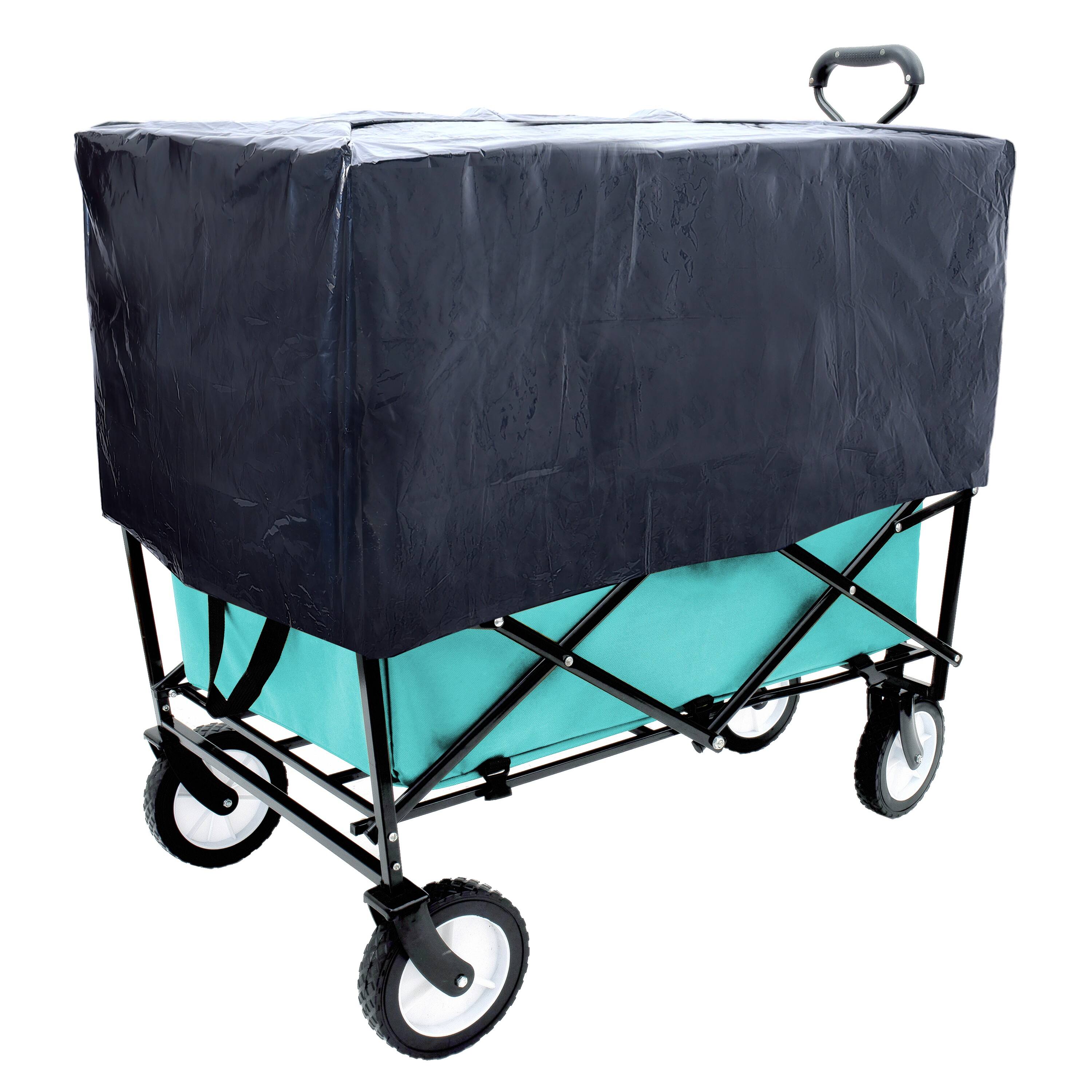 Alt View 6. Mondawe - 360lbs Collapsible Wagon Utility Carts with Strapping System, 3-Piece Liner - Blue.