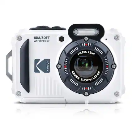 15M/50FT WATERPROOF
KODAK PIXPRO LENS
4X WIDE 27-108mm 1:3.0-6.6