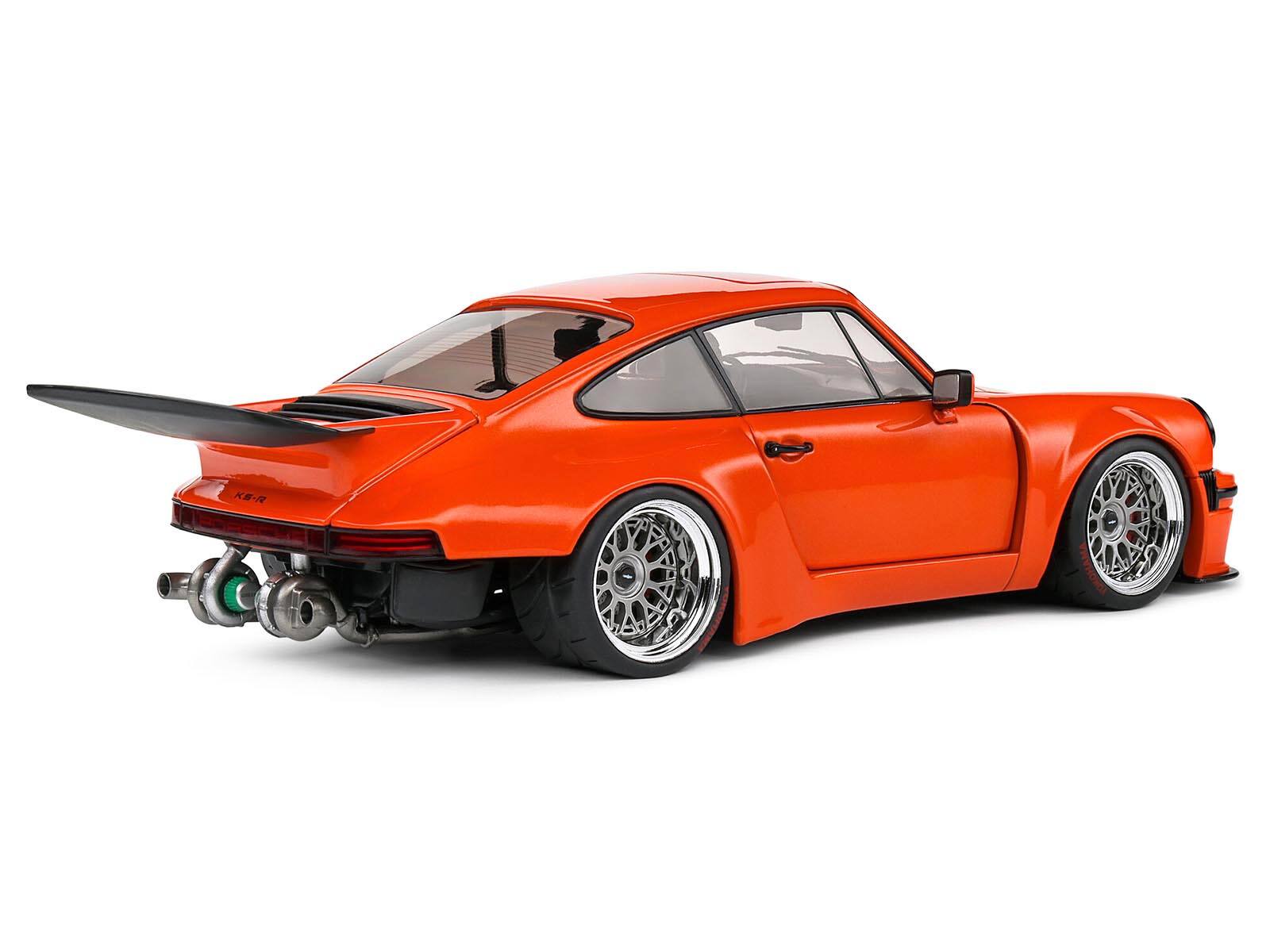 Alt View 4. Solido - 2022 Porsche 911 KS-R Orange Metallic 1/18 Diecast Model Car by Solido.