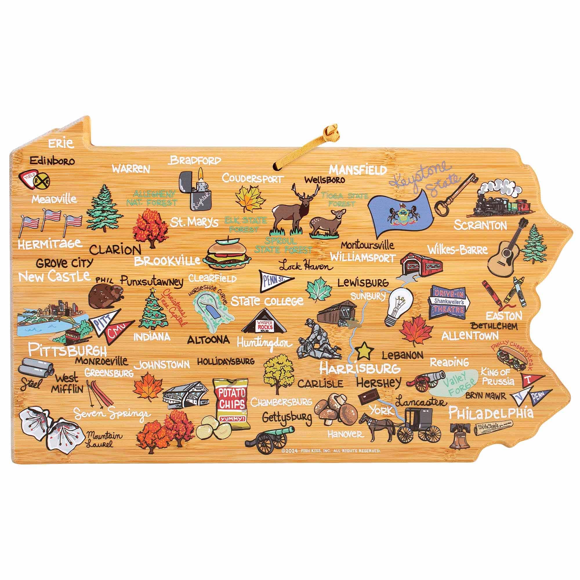 Totally Bamboo - Pennsylvania Cutting Board with Artwork by Fish Kiss price history on PriceWatchPro