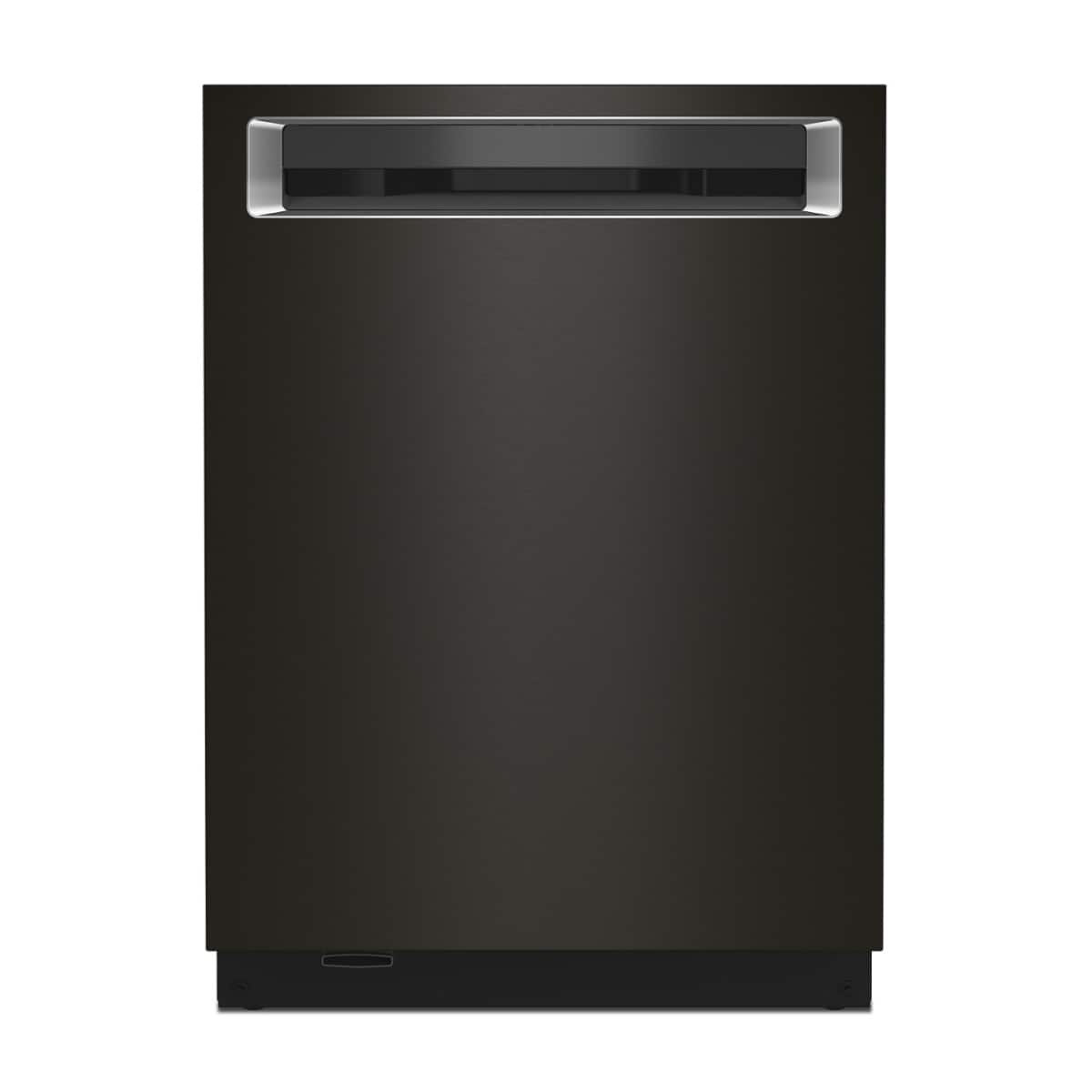 KitchenAid - 24" Top Control Built-In Stainless Steel Tub Dishwasher with 3rd Rack, 44 dBA - Black Stainless Steel - Black Stainless Steel with PrintShieldâ„¢ Finish - Front_Zoom