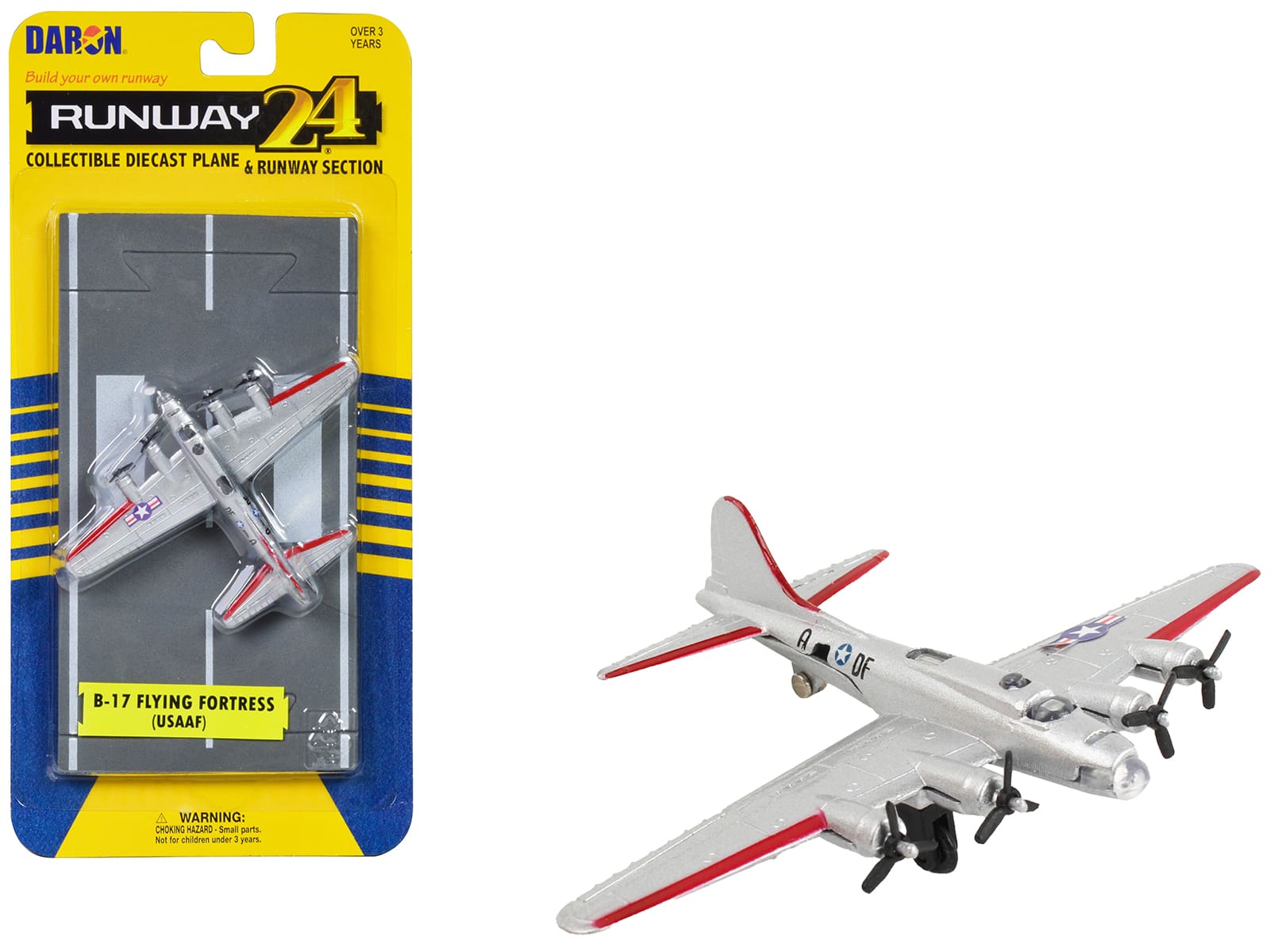 "Boeing B-17 Flying Fortress Bomber Aircraft Silver Met ""US Army Air Force"" w/Runway Section Diecast Model by Runway24" price history on PriceWatchPro