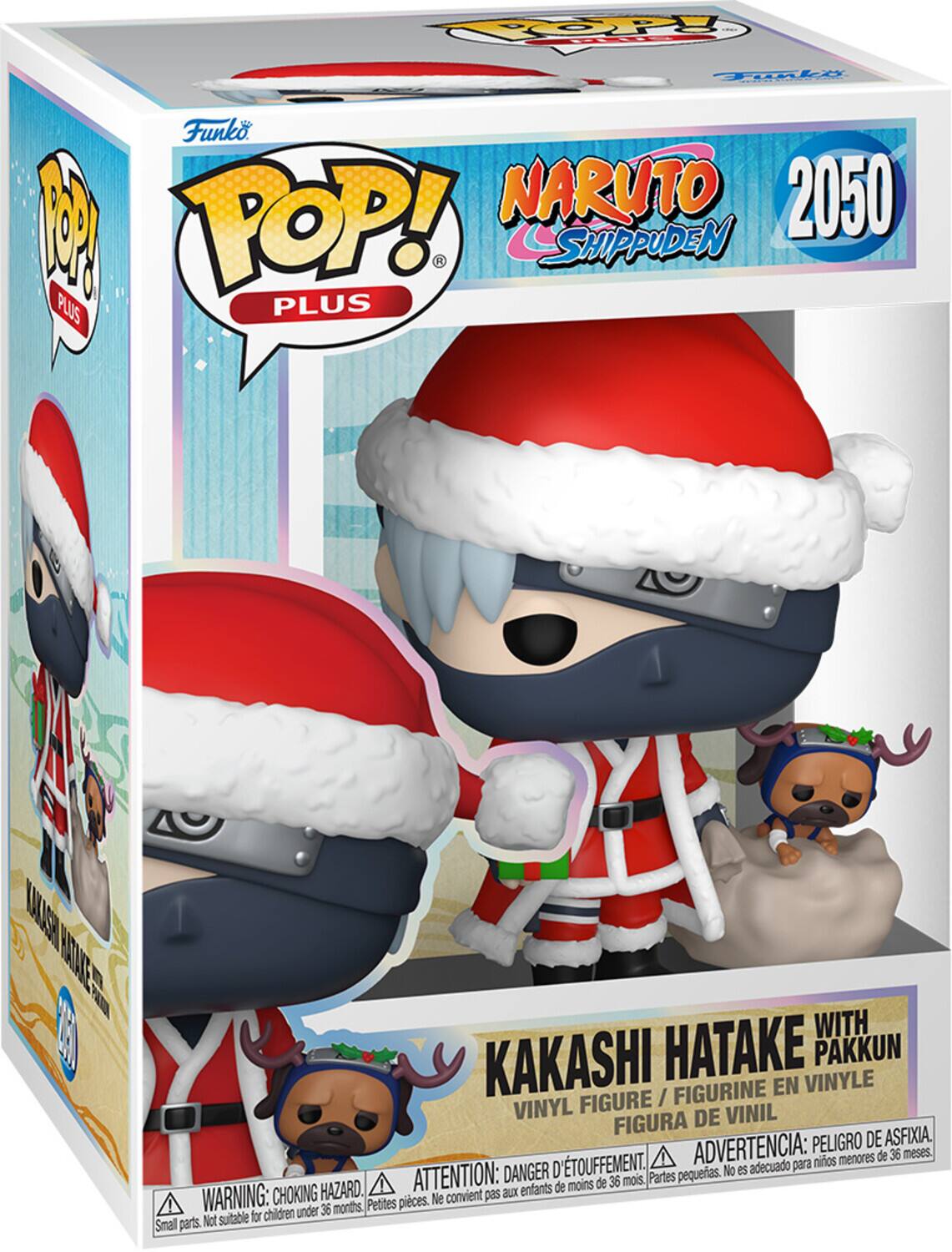 **NARUTO SHIPPUDEN 2050**

**KAKASHI HATAKE WITH PAKKUN**

**VINYL FIGURE / FIGURINE EN VINYLE / FIGURA DE VINIL**

**POP! PLUS**

**WARNING: CHOKING HAZARD - Small parts. Not suitable for children under 36 months.**

**ATTENTION: DANGER D'ÉTOUFFEMENT - Petites pièces. Ne convient pas aux enfants de moins de 36 mois.**

**ADVERTENCIA: PELEO DE ASFIXIA - Piezas pequeñas. No es adecuado para menores de 36 meses.**