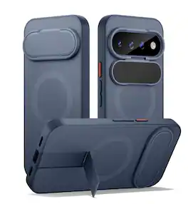 SURITCH - Case for Google Pixel 11/11 Pro Phone Case, Compatible with MagSafe, with Camera Cover & Adjustable Metal Kickstand - Deep Blue