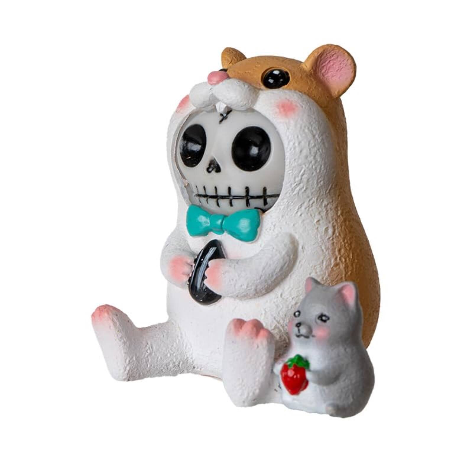 Alt View 1. Pacific Trading - Hammy Furrybones Figurine Skeleton in Adorable Hamster Costume with Tiny Mouse Friend 2.95 Tall - White.
