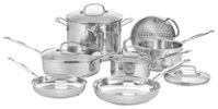 Cuisinart - Chef's Classic 11-Piece Cookware Set - Stainless Steel - Angle_Zoom