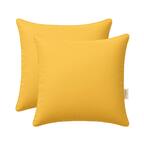 Front. LuXeo - 2-Pack Indoor-Outdoor Throw Pillow/ Size:18" x 18" - Yellow.