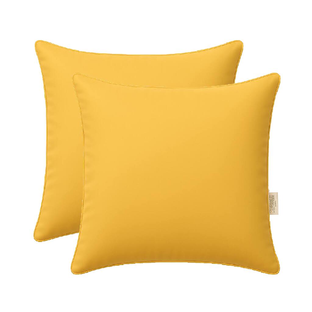 Front. LuXeo - 2-Pack Indoor-Outdoor Throw Pillow/ Size:18" x 18" - Yellow.