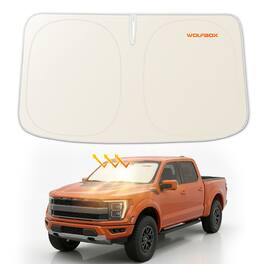 WOLFBOX - Car Windshield Sun Shade Toyota RAV4 Camry Tundra Corolla 64''*34'' - Black & Beige