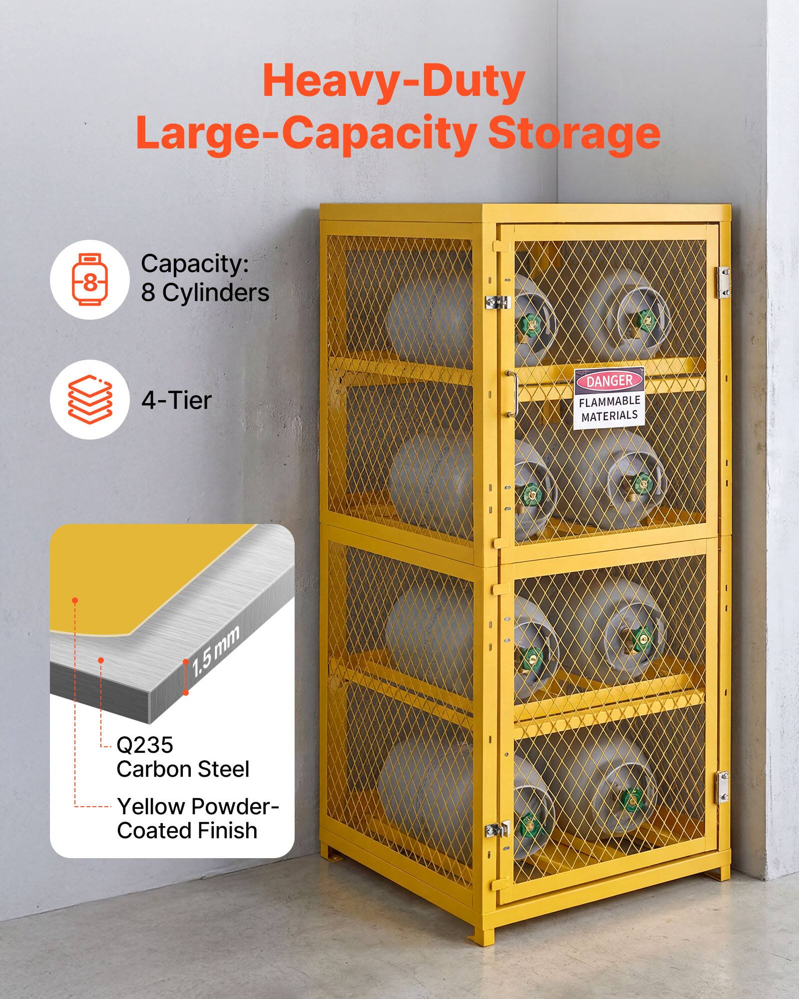VEVOR Horizontal Cylinder Storage Cabinet, 30