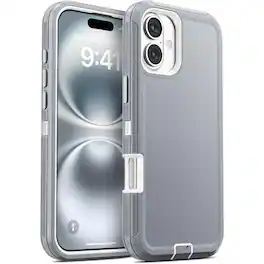 Entronix - Heavy Duty Case for iPhone 16 Plus - Triple-Layer Protection - Gray