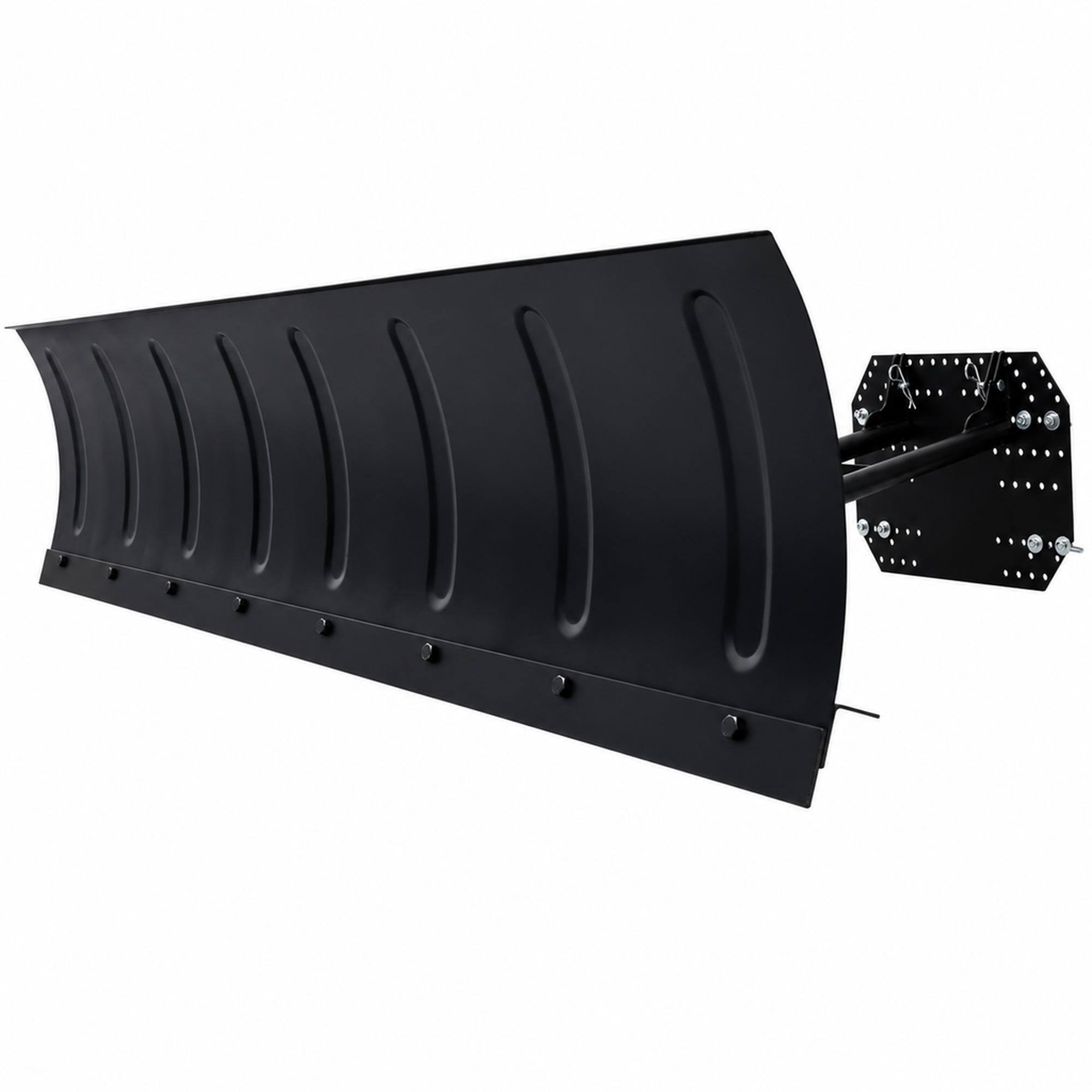 Front. RYHNUYNE - UTV Kit, 72 in Heavy-Duty Steel Blade, 5-Position Adjustable Angle, Quick Release Pin Mount - Black.
