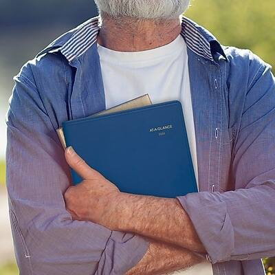 Alt View 8. AT-A-GLANCE - 2026 8.25" x 11" Weekly Appointment Book, Faux Leather Cover - Blue.