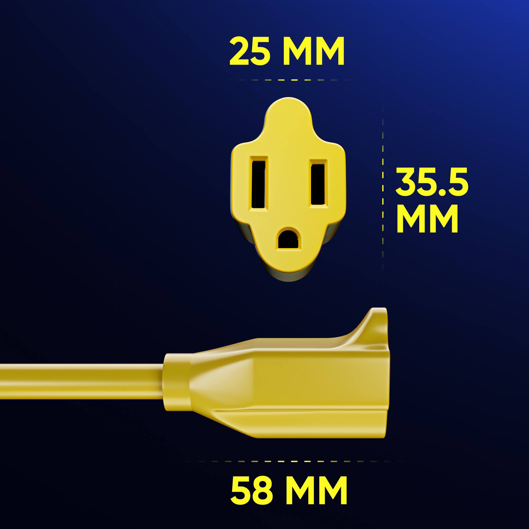 Maximm 10 Foot 360° Rotating Flat Plug Extension Cord/Wire, 3 Prong ...