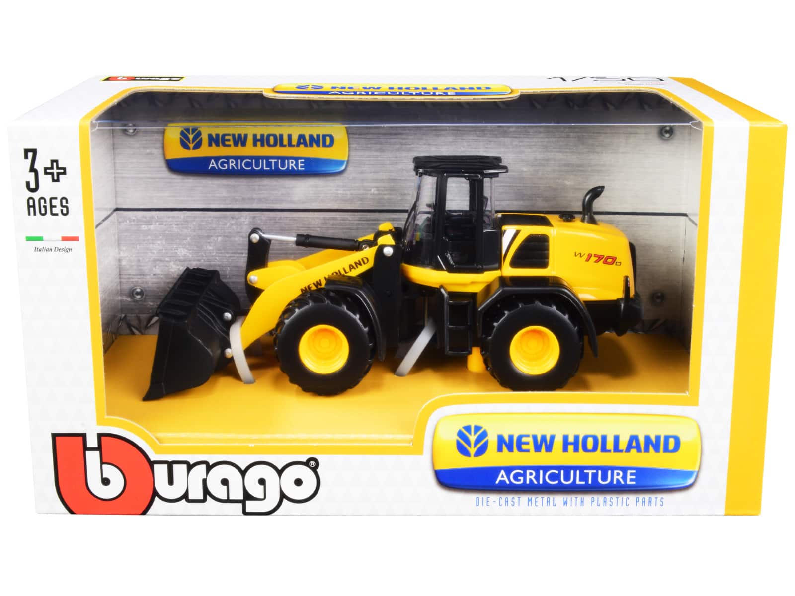 "New Holland W170D Wheel Loader Yellow and Black ""New Holland Agriculture"" Series 1/50 Diecast Model by Bburago" price history on PriceWatchPro