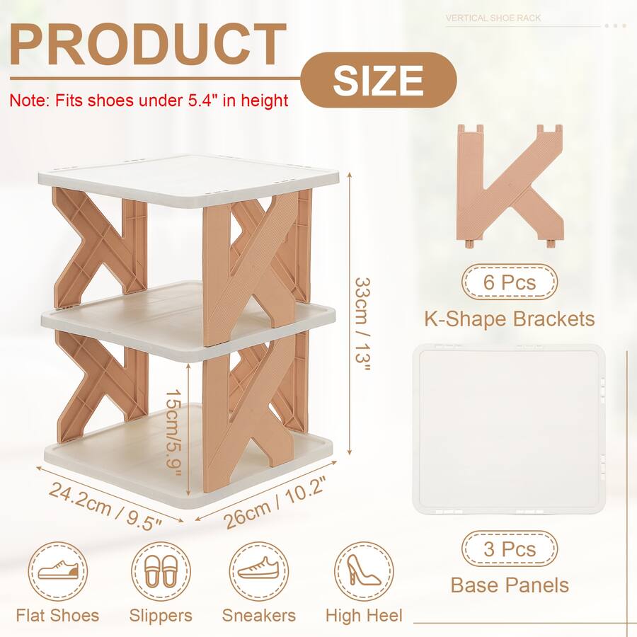 High Vertical Racks Unique Bargains 3 Tier Free Standing Shoe Rack, Vertical Narrow ...