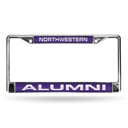 Rico Industries - Northwestern University Wildcats Alumni Chrome Metal Laser License Plate Frame - Multi