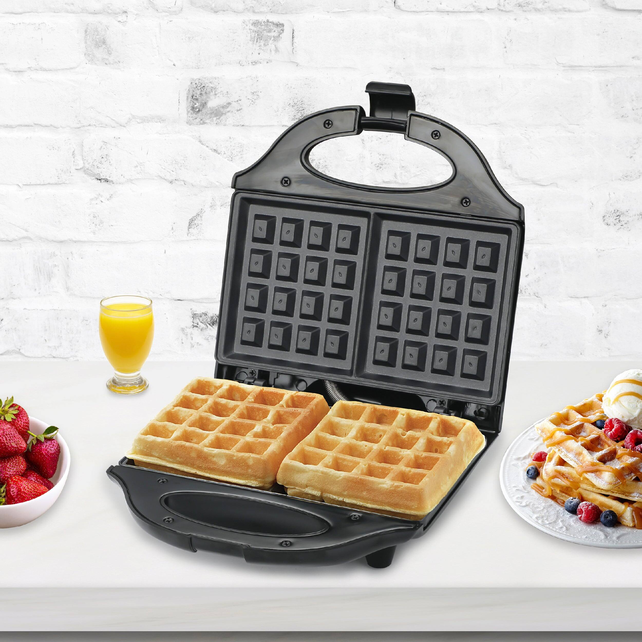 Alt View 4. Commercial Chef - COMMERCIAL CHEF Electric Waffle Iron - Black.