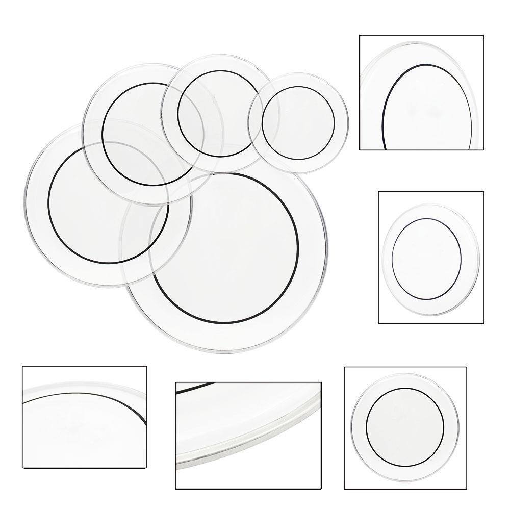 Front. Winado - PET Clear Drum Head Pack Standard - 22", 16", 14", 13", 12" US Seller.