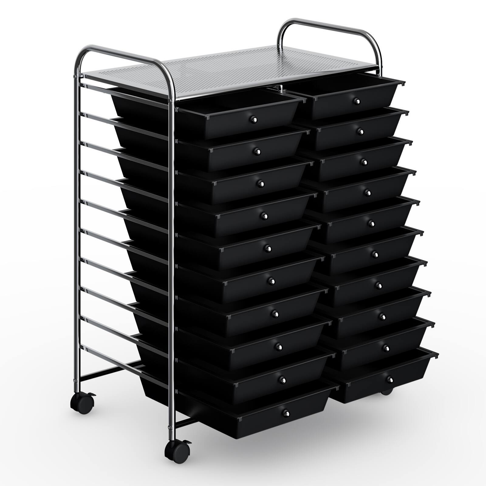 Alt View 8. Costway - 20 Drawers Rolling Cart Storage Scrapbook Paper Studio Organizer - Black.