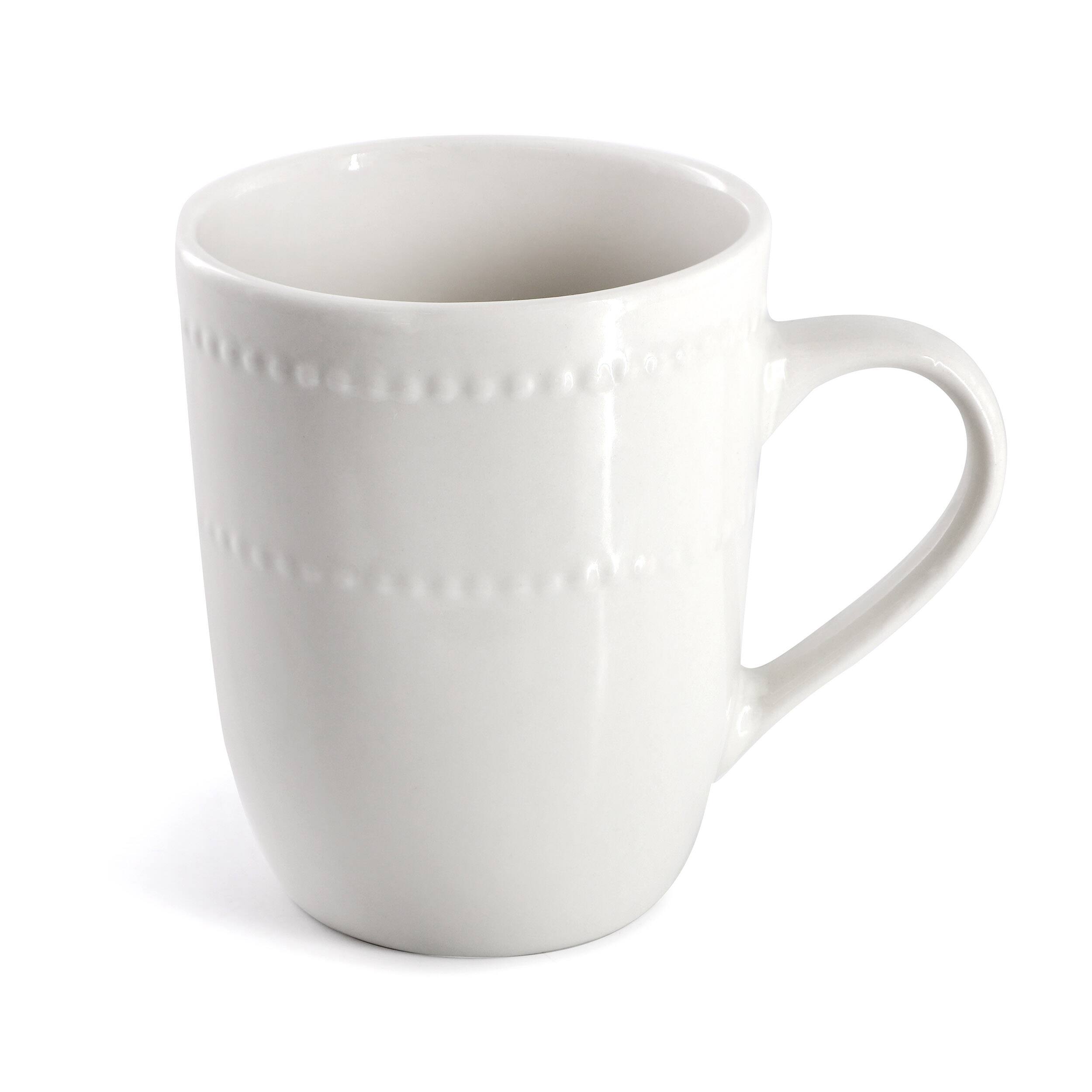 Left. Elama - Elama Olevia 6 Piece Stoneware 12 Ounce Mug Set in White, Service for 6 - White.