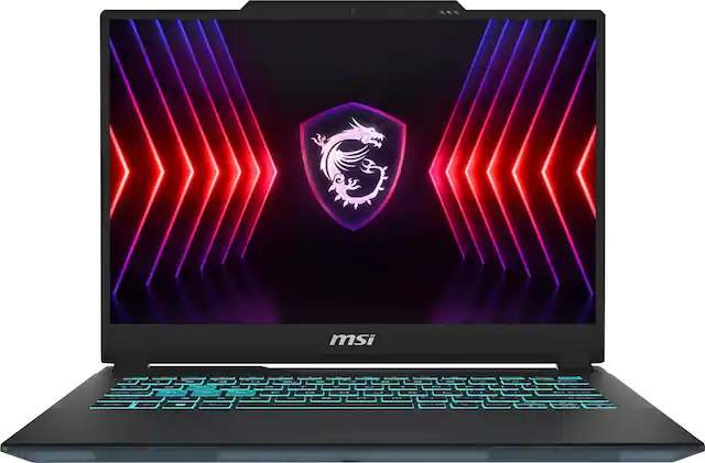 Front. MSI - Cyborg 14 A13U 14" FHD+ 144Hz Gaming Laptop - Intel Core i5-13420H - 16GB - GeForce RTX 3050 with 4GB - 512GB SSD - Black.