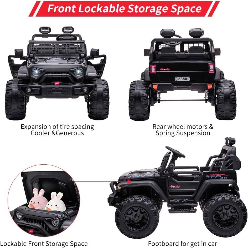 Front Lockable Storage Space

- Expansion of tire spacing Cooler & Generous
- Rear wheel motors & Spring Suspension
- Lockable Front Storage Space
- Footboard for get in car