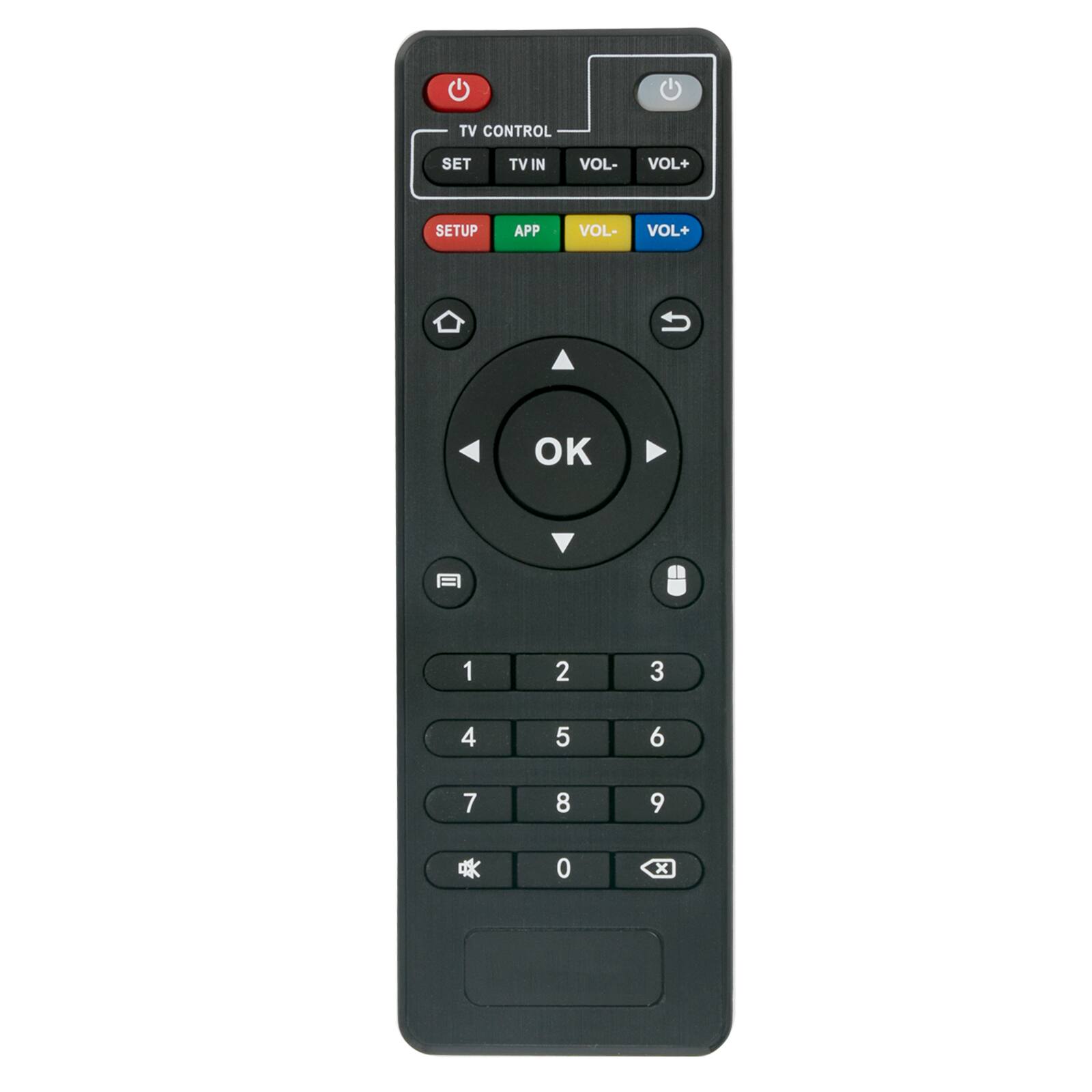 TV CONTROL  
SET TV IN  
VOL- VOL+  

SETUP APP  
VOL- VOL+  

OK  

1 2 3  
4 5 6  
7 8 9  
0 x
