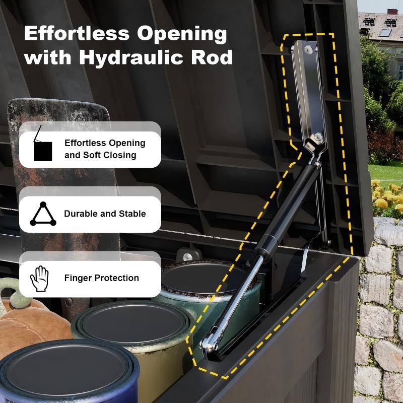 Effortless Opening with Hydraulic Rod

- Effortless Opening and Soft Closing
- Durable and Stable
- Finger Protection
