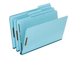 Pendaflex - Pressboard Classification Folders, 1/3-Cut Tab, 1" Expansion, Legal Size, Light 25/Box - Blue