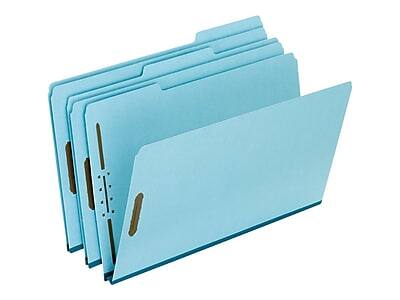 Front. Pendaflex - Pressboard Classification Folders, 1/3-Cut Tab, 1" Expansion, Legal Size, Light Blue, 25/Box  - Blue.