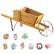 Alt View 2. Costway - Wooden Wagon Planter Decorative Indoor/Outdoor Rustic Flower Cart with Wheel - Beige.