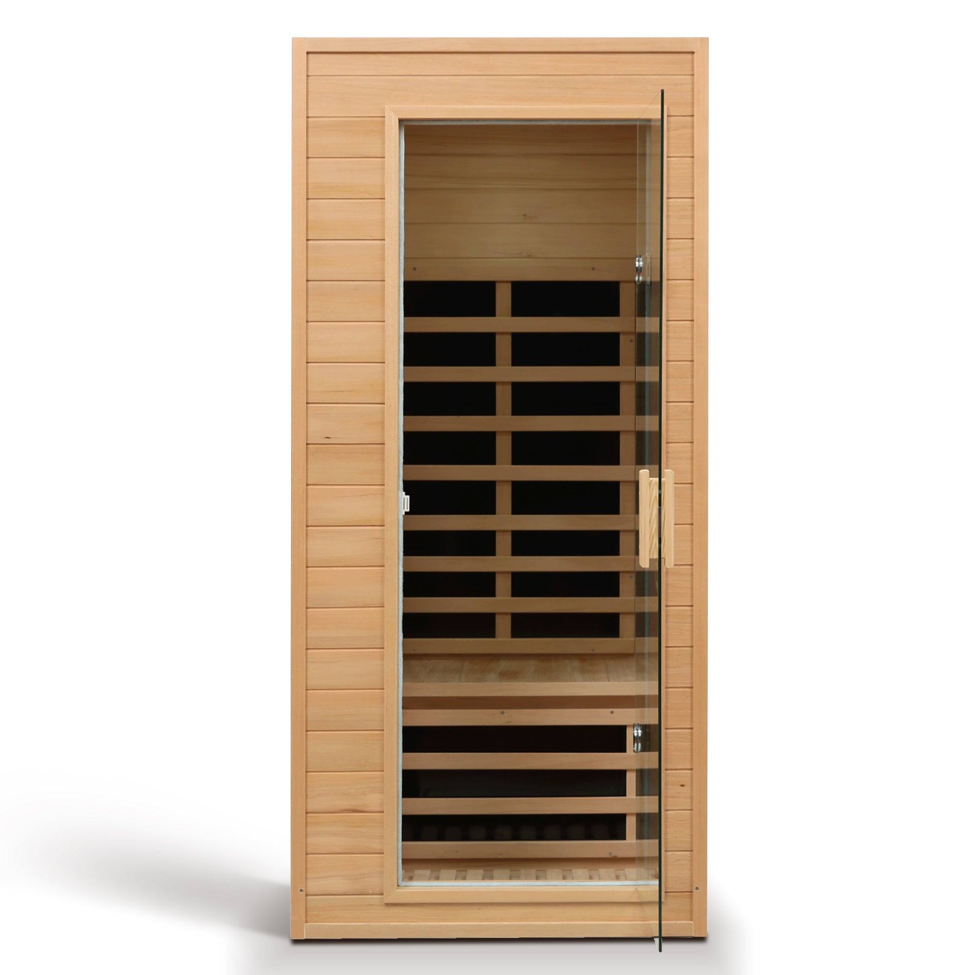 Alt View 7. Boyel Living - Hemlock One Person Infrared Sauna Room with Built-in Roof Vent and LCD Control Panel - Natural.