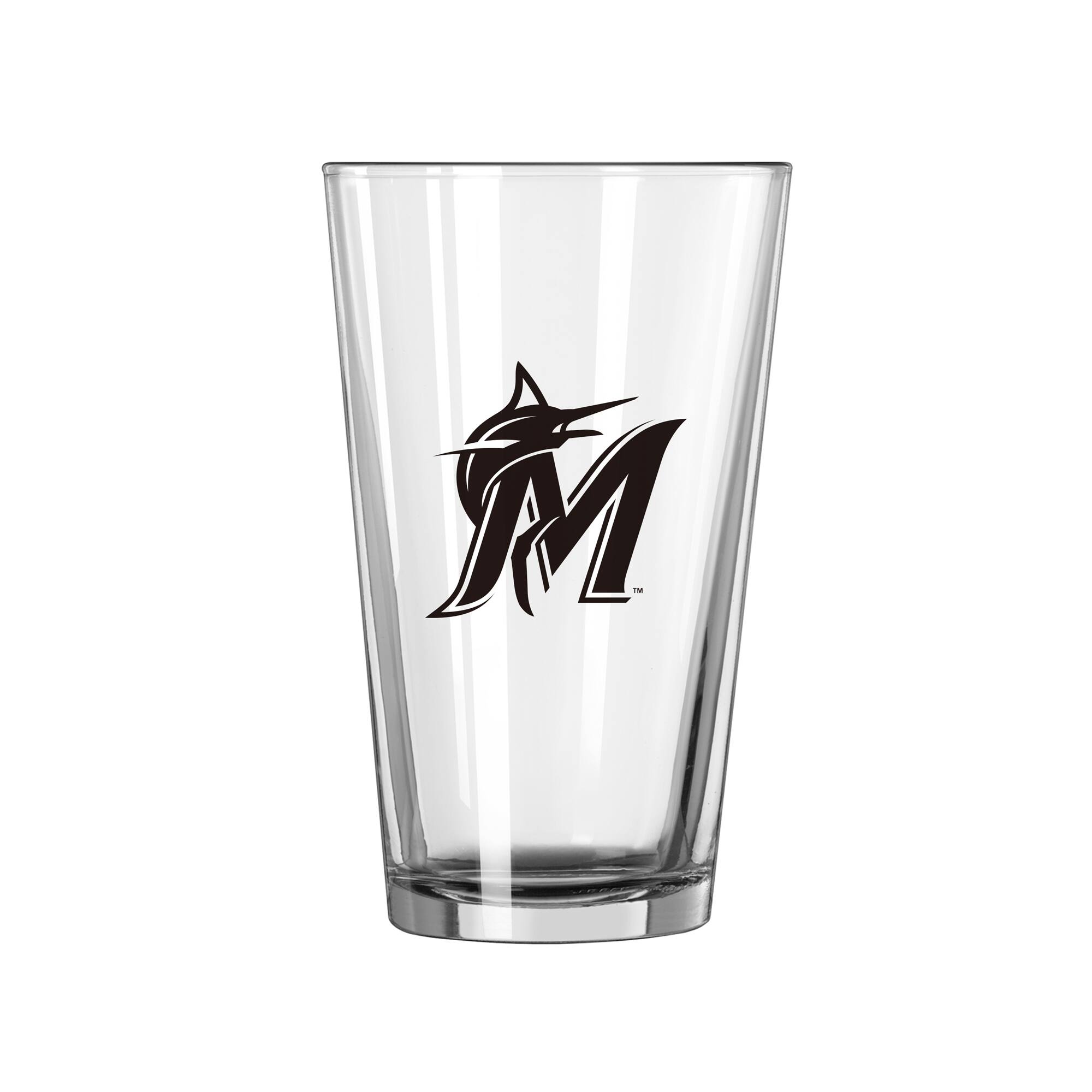 Alt View 1. Logo Brands - Miami Marlins 16oz. Team Wordmark Game Day Pint Glass - Multicolor.