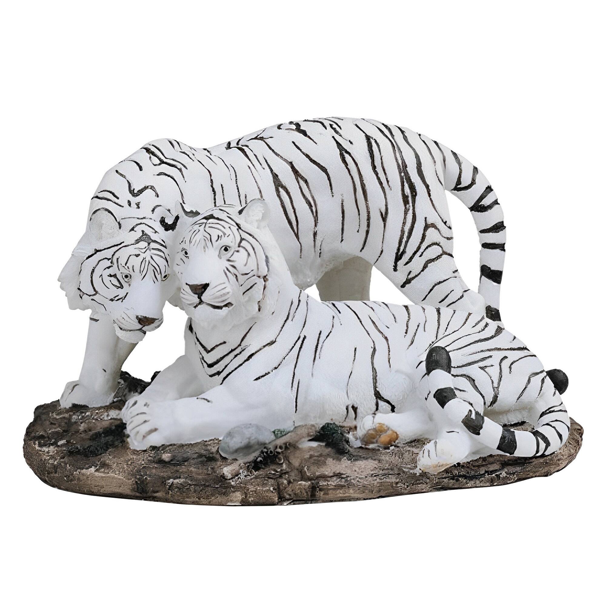 Front. FC Design - FC Design 11"W Tiger Couple Figurine Statue Desk Tabletop Home Decor Gift - Multi-Color.
