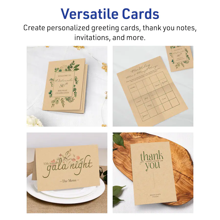 Card Greating Colours Avery Printable Greeting Cards, 4.25