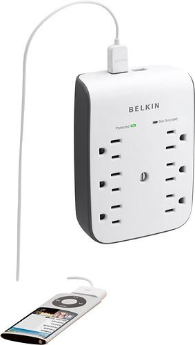 Front Standard. Belkin - 6-Outlet Surge Protector.