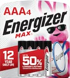 Energizer - MAX AAA Batteries (4 Pack), Triple A Alkaline Batteries