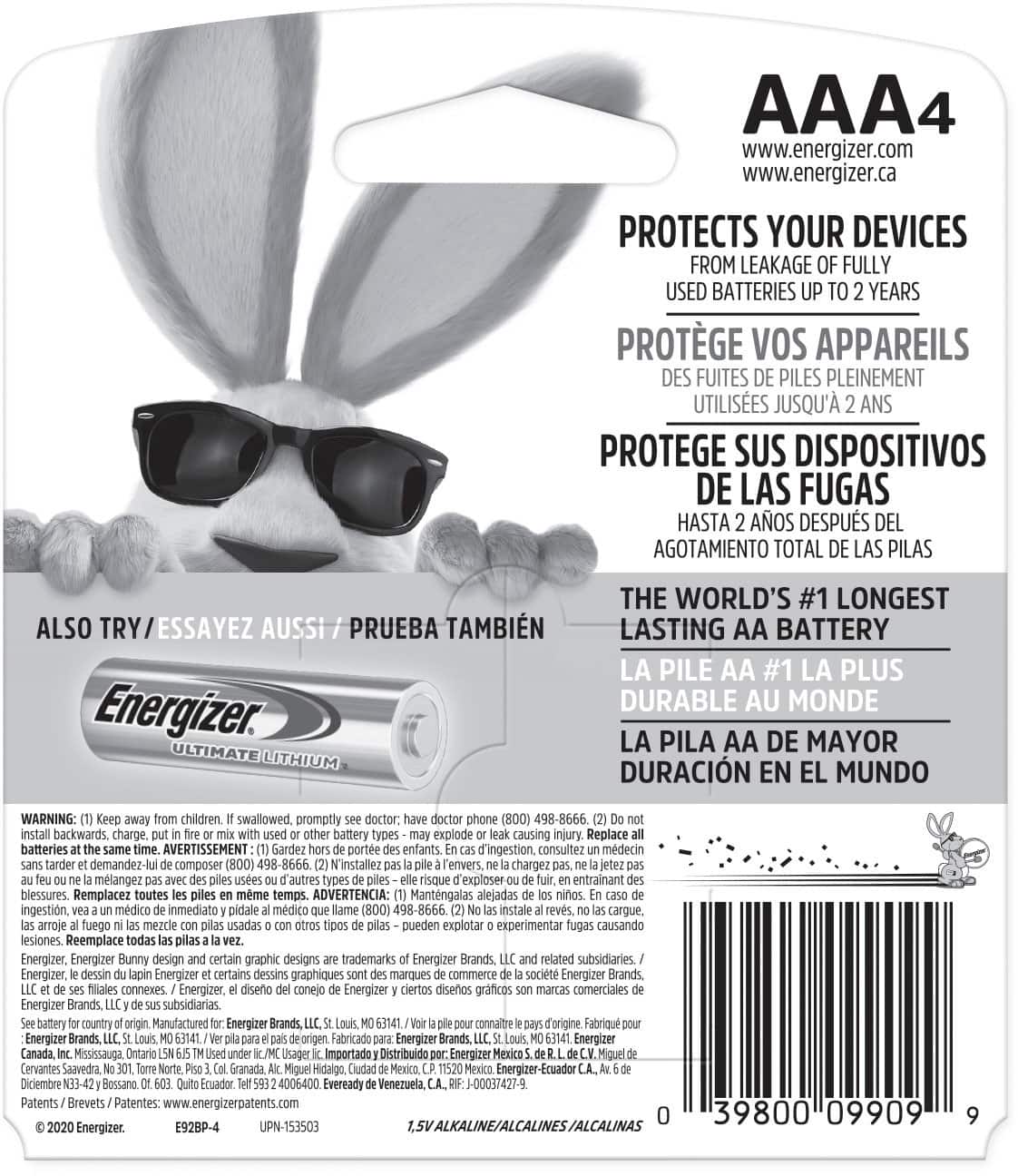 Alt View 1. Energizer - MAX AAA Batteries (4 Pack), Triple A Alkaline Batteries - Silver.